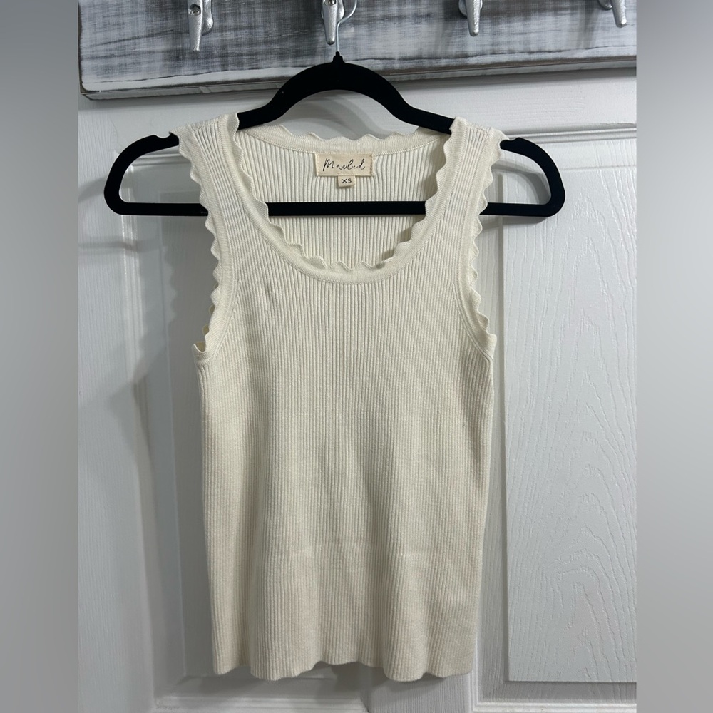 Marbled ivory tank top